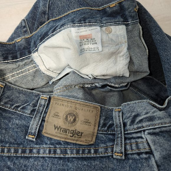 Vintage WRANGLER Mom High Rise Straight Leg Relaxed Fit Jeans Size 34X30 100% C - Picture 12 of 15